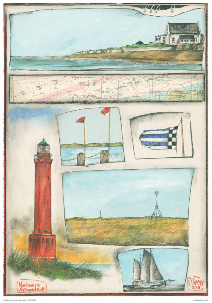 Norderney-schetsblad (Norderney) door Ole West