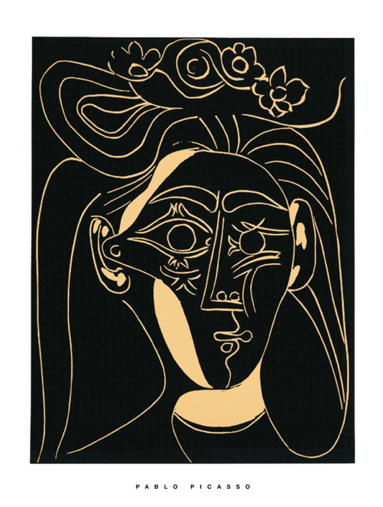 Vrouw met bloemenhoed, 1962 door Pablo Picasso