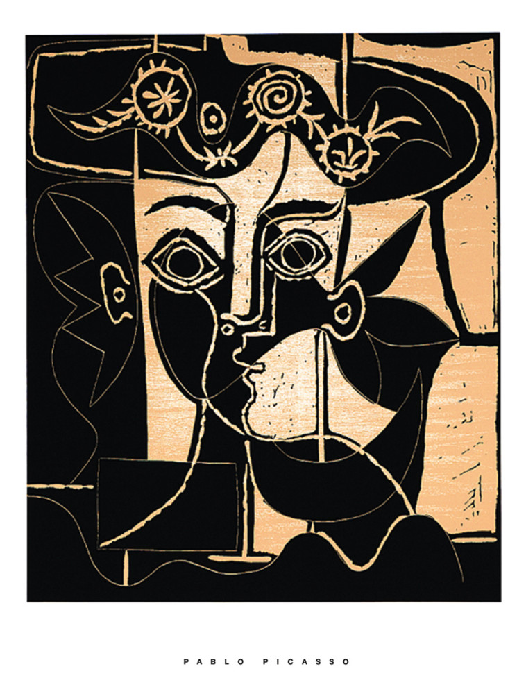 Vrouw met versierde hoed, 1962 door Pablo Picasso