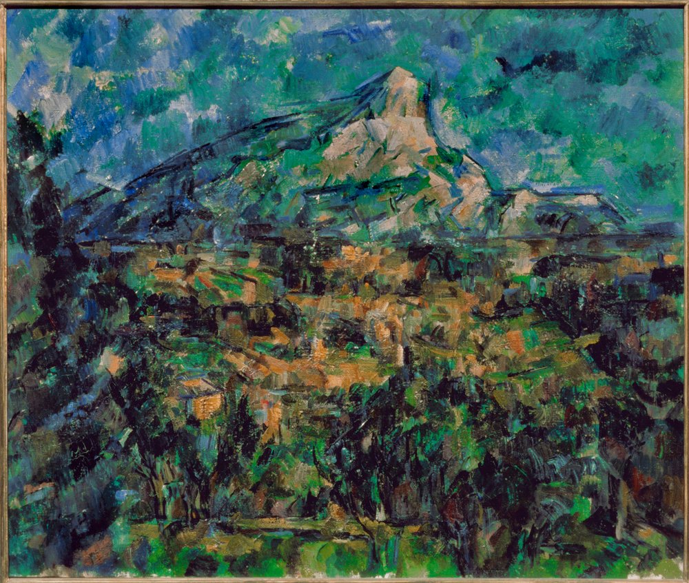 La Montaigne Sainte-Victoire (schilderij op doek) door Paul Cezanne