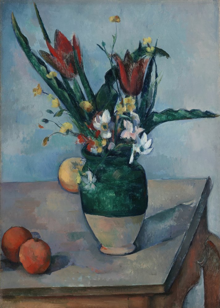 De vaas met tulpen, ca. 1890 door Paul Cézanne