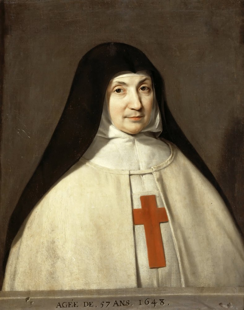 Portret van Angélique Arnauld 1591-1661, abdis van de Abdij van Port-Royal door Philippe de Champaigne