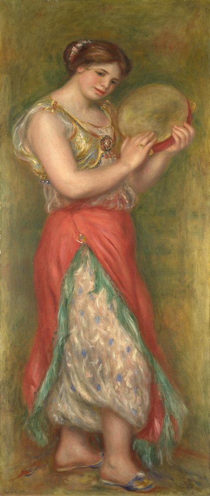 Dansend meisje met tamboerijn, 1909 door Pierre-Auguste Renoir