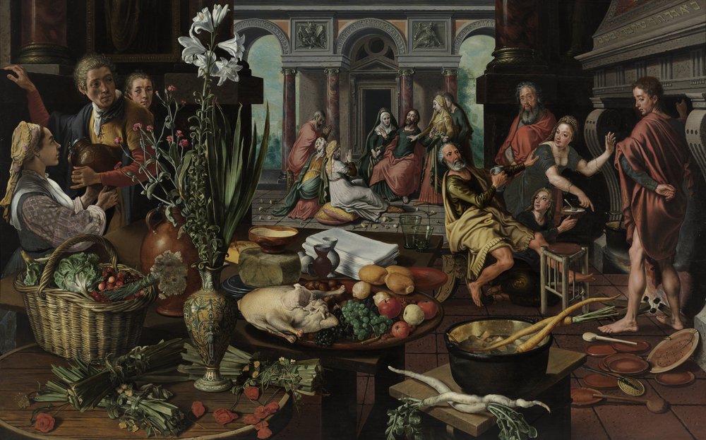 Christus in het huis van Martha en Maria door Pieter Aertsen