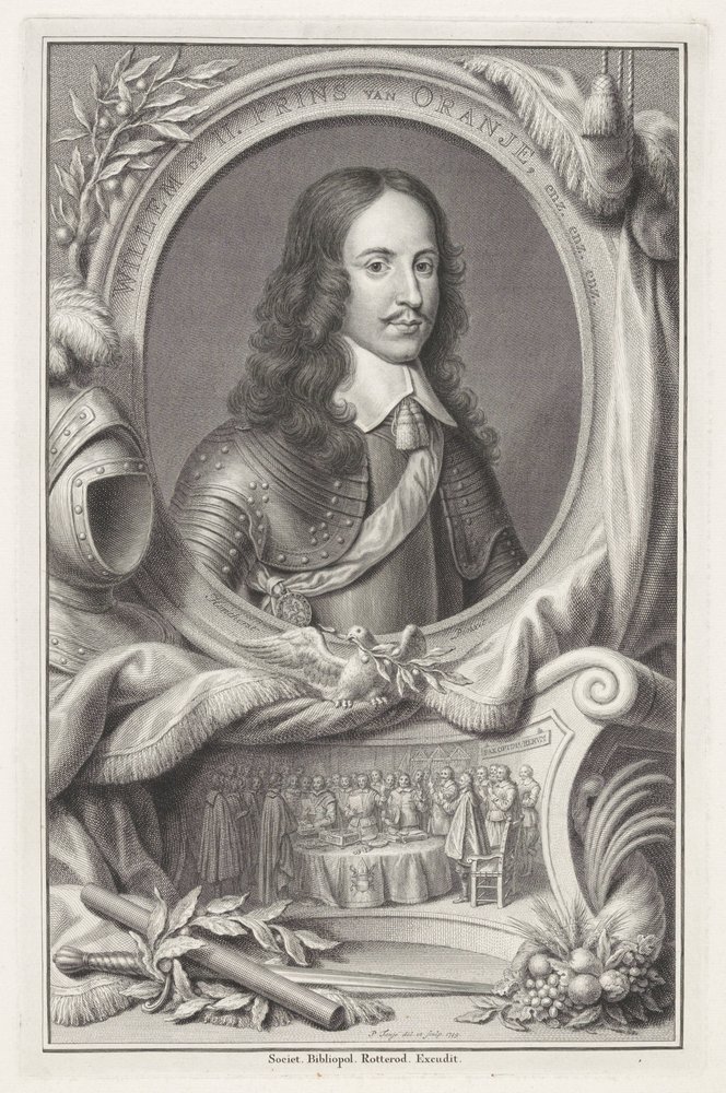 Portret van Willem II, prins van Oranje door Pieter Tanjé
