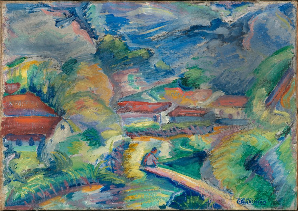 Landschap zonder titel door Preston Dickinson