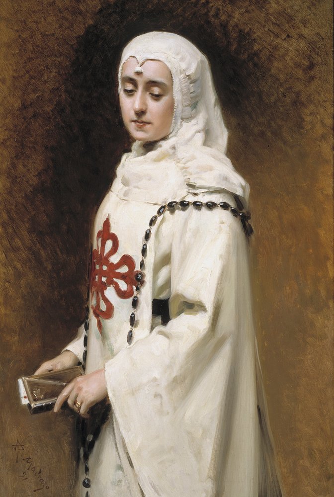 Portret van María Guerrero als Doña Inés door Raimundo de Madrazo y Garreta