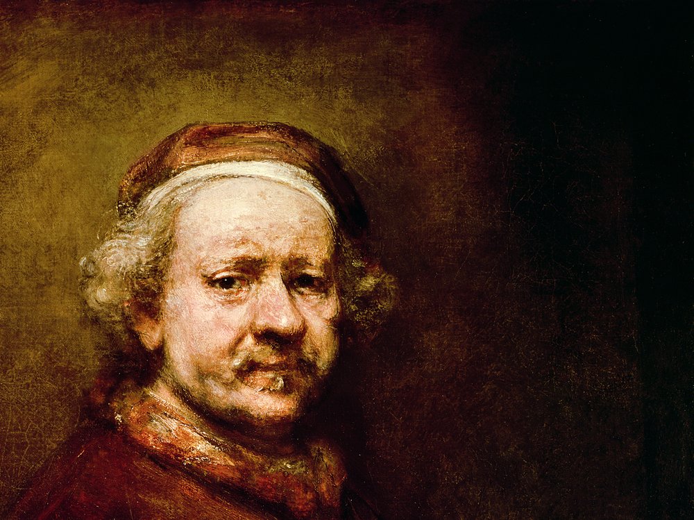 Zelfportret op de leeftijd van 63, 1669 (detail) door Rembrandt van Rijn