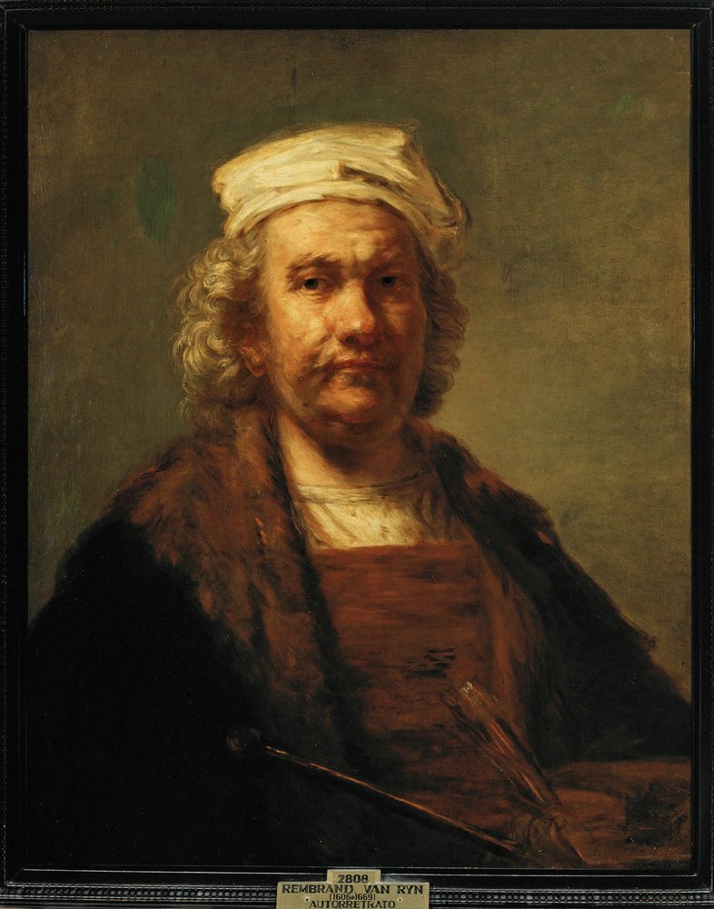Zelfportret (schilderij op doek) door Rembrandt Harmensz. van Rijn