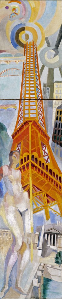 De stad Parijs, de vrouw en de Eiffeltoren, 1925 door Robert Delaunay