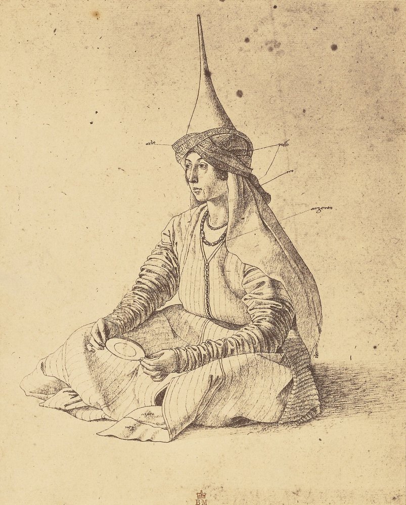 [Tekening van een zittende Turkse vrouw door Gentile Bellini] door Roger Fenton