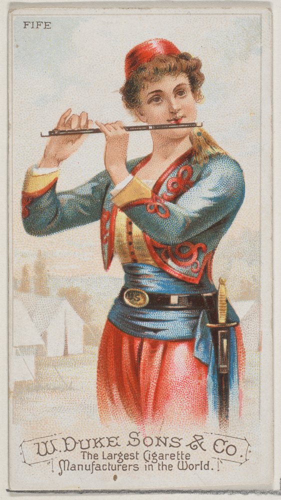 Fluit, uit de serie Muziekinstrumenten N82 voor Duke sigaretten, 1888