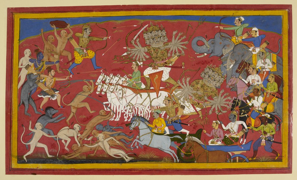 De strijd tegen de tienkoppige demonenkoning Ravana, 