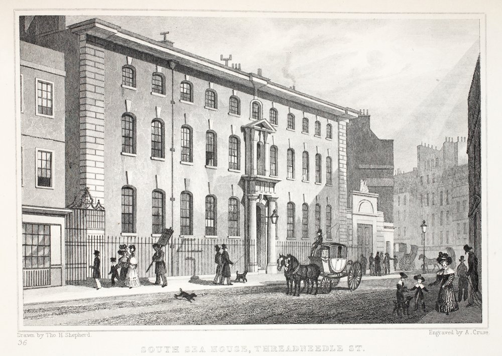 South Sea House, Threadneedle Street, uit 'London and it's Environs in ...