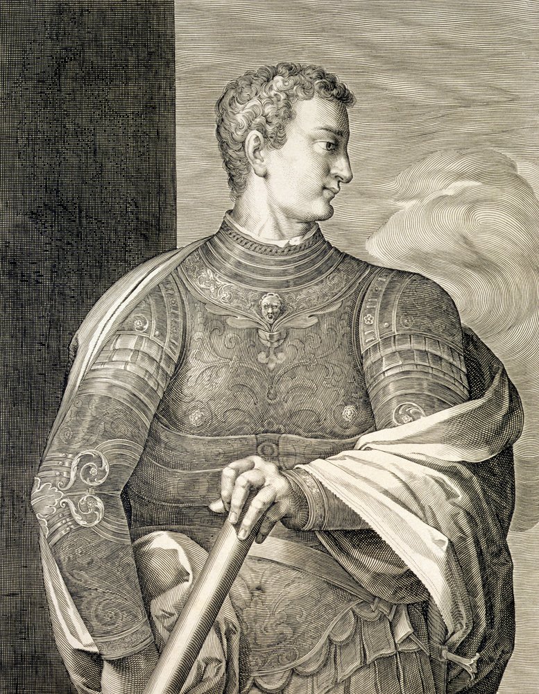 Gaius Caesar «Caligula» (12-41 na Chr.), keizer van Rome 37-41 na Chr., gegraveerd door Aegidius Saedeler (1570-1629) door Tiziano Vecelli