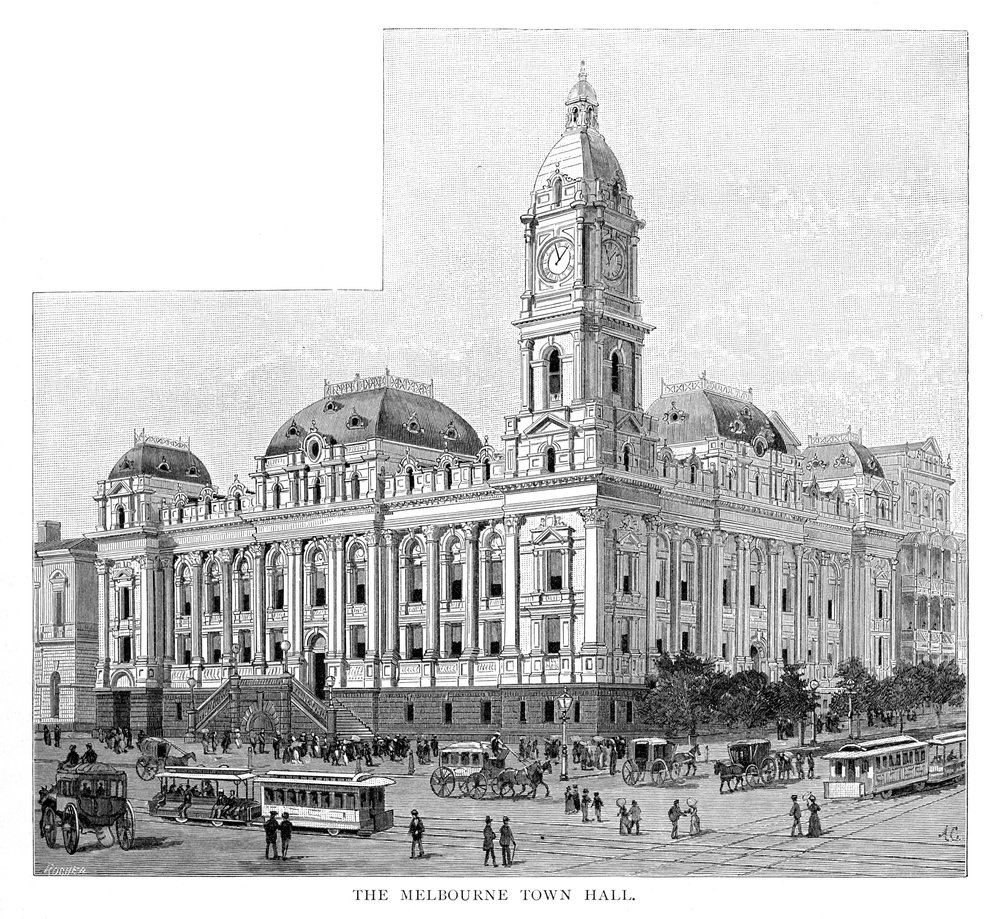 Melbourne Stadhuis, Victoria, Australië, 1886 door Unbekannt