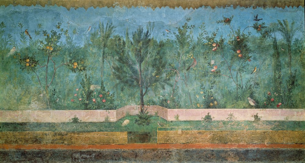 Tuinbeschilderingen uit de zogenoemde Villa van Livia, Primaporta, Rome, ca. 20 v.Chr. door Unbekannt Unbekannt