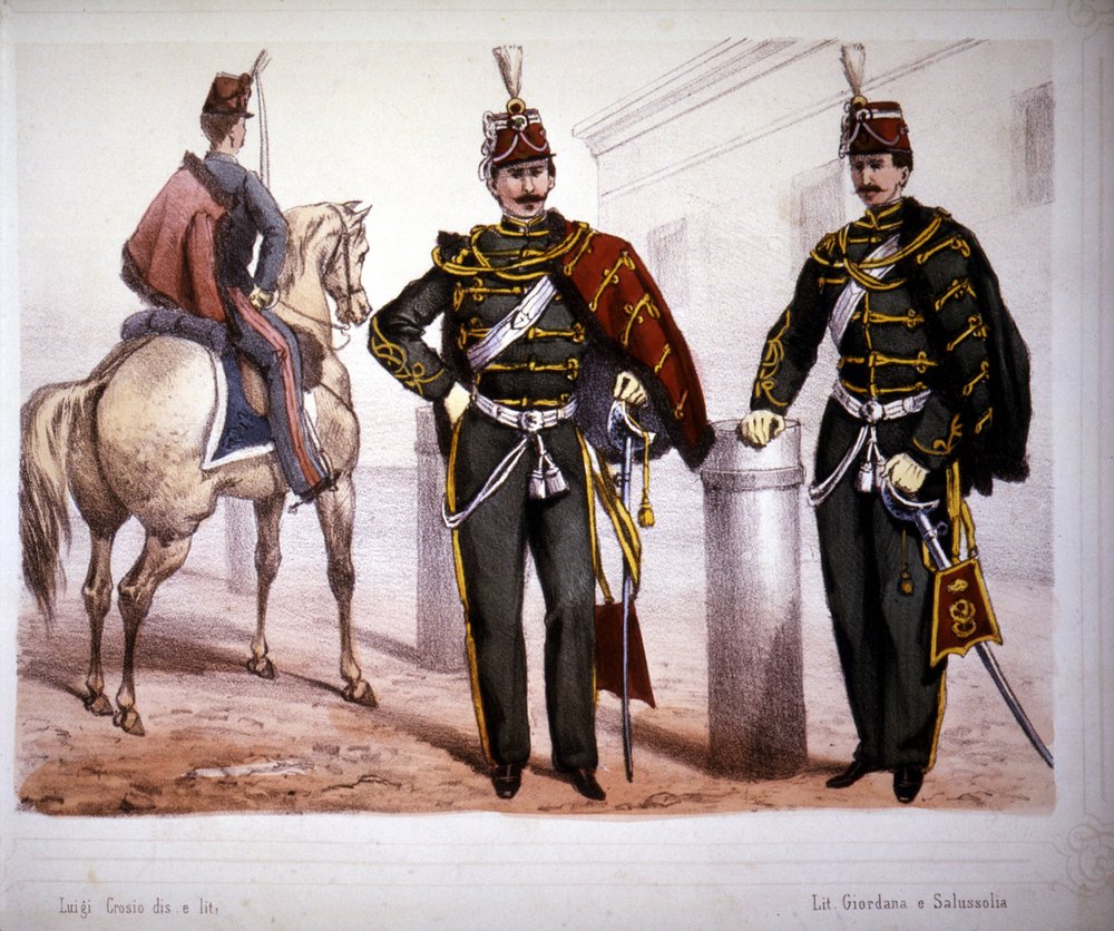 Piacenza Huzaren (Italië), kostuum in 1866 door Unknown artist