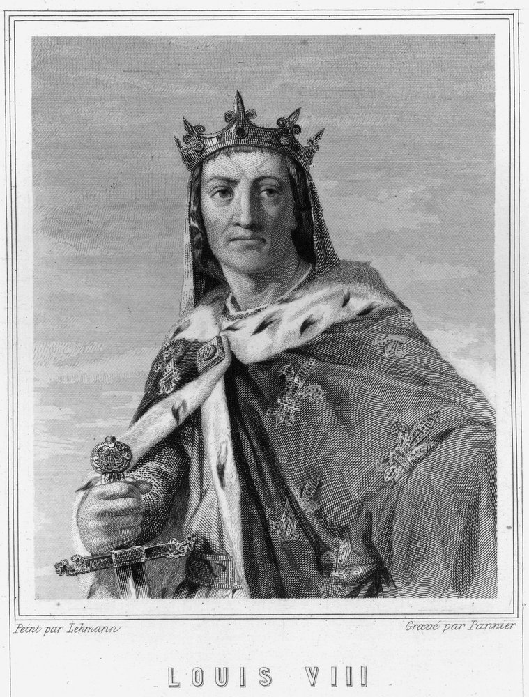 Portret van Lodewijk VIII (1187-1226), Koning van Frankrijk - in "Histoire des Français" door Lavallée, gravure, sd. door Unknown artist