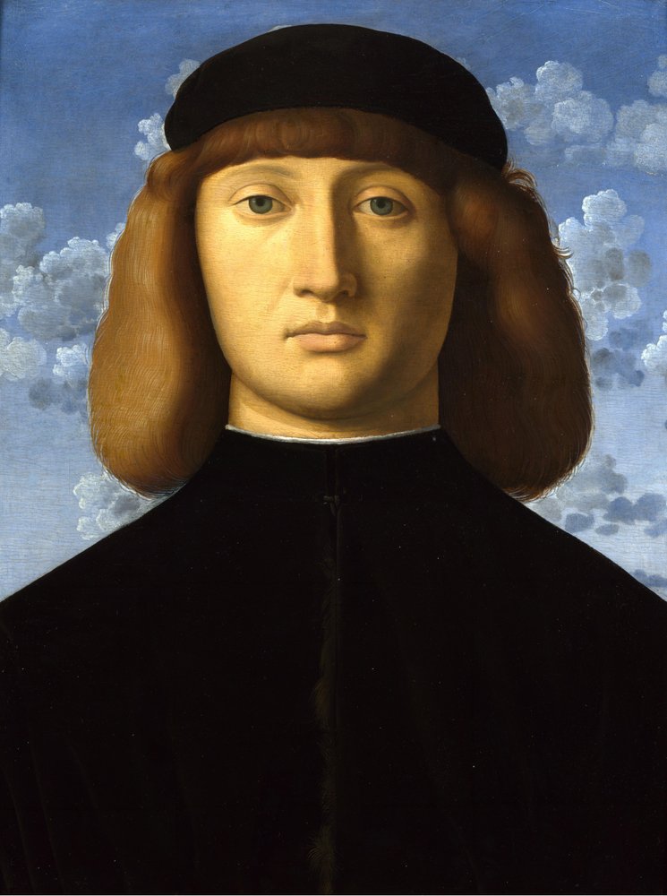 Portret van een jonge man door Vincenzo di Biagio Catena