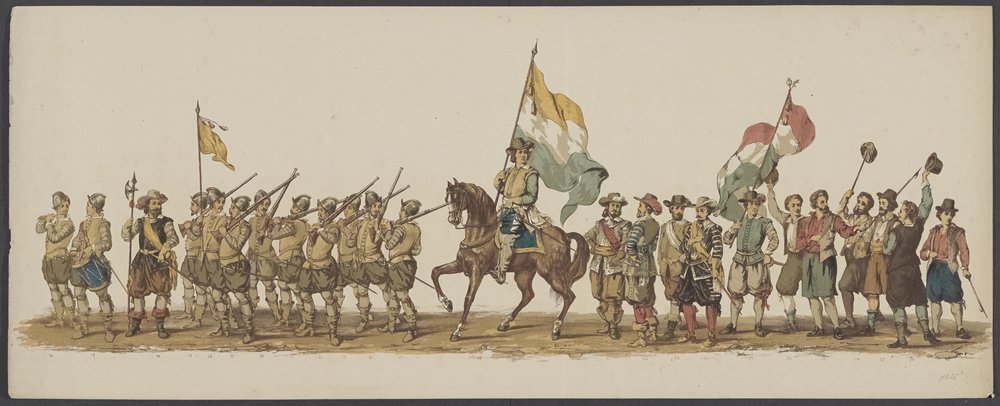 Delftse optocht van 1862, eerste en tweede groep door Willem Bernardus IJzerdraat