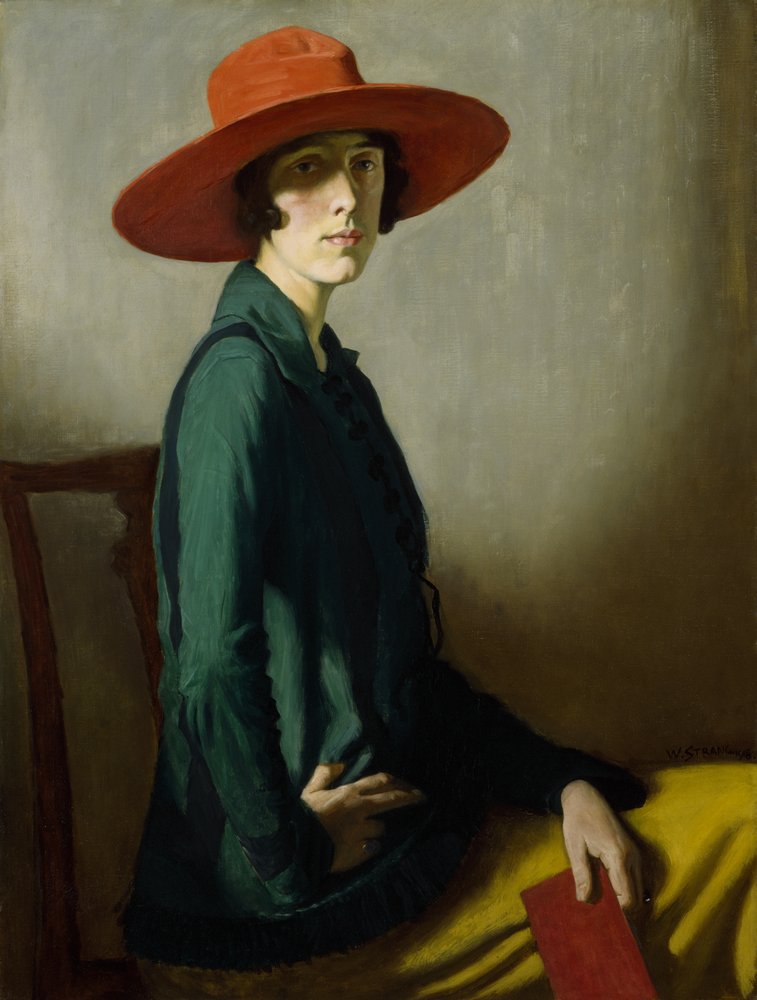 Dame met een rode hoed door William Strang