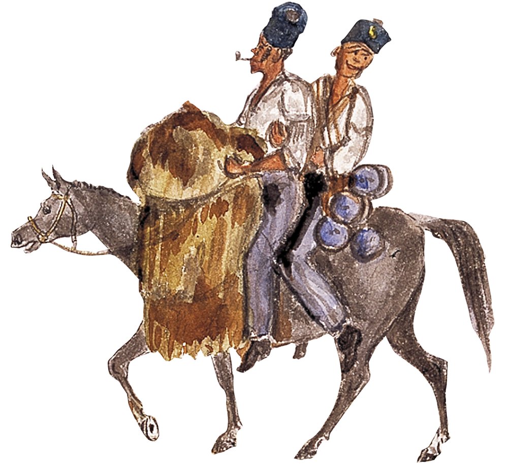 Een foerageerdienst “Bono Johnny”, Krimoorlog, ca. 1854-1856 door William Thomas Markham