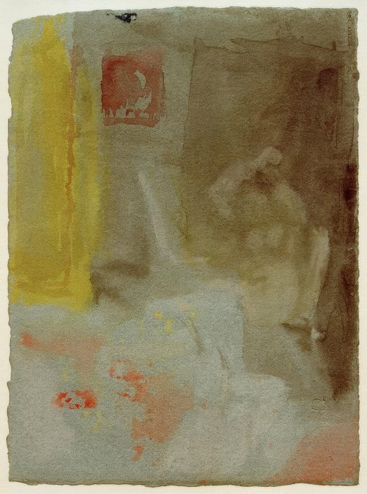 Een slaapkamer met een vrouwelijk naakt door Joseph Mallord William Turner