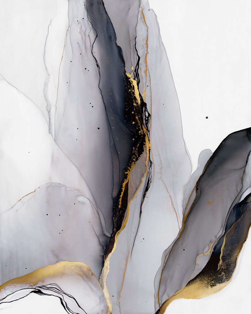 Elegante goudgrijze vloeiende lijn door Alevtina Shelest