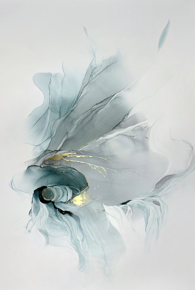 Goudkleurige blauwgroene werveling door Alevtina Shelest