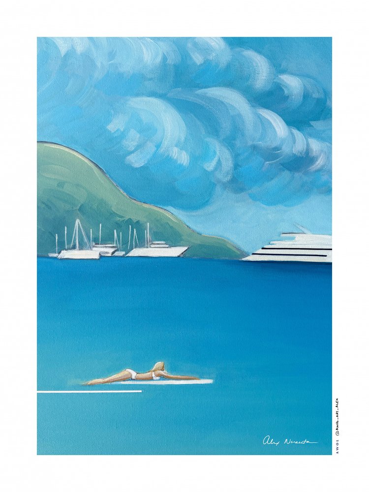 Drijvend op de blauwe zee door Alex Nereuta