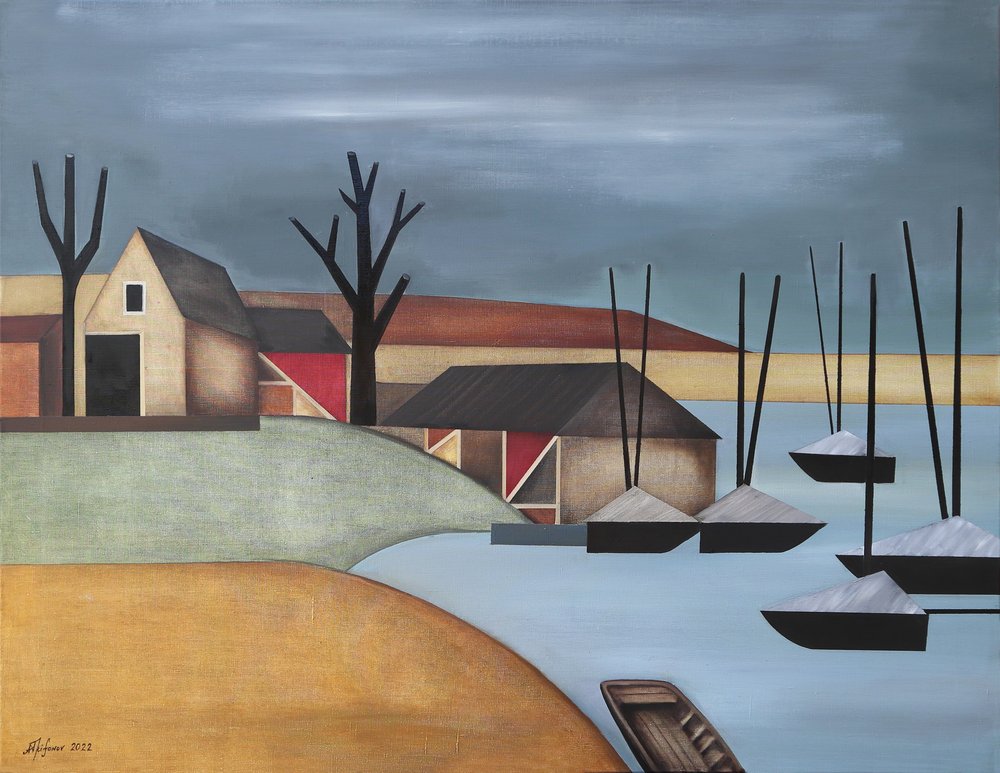 Rustige dorpshaven door Alexander Trifonov