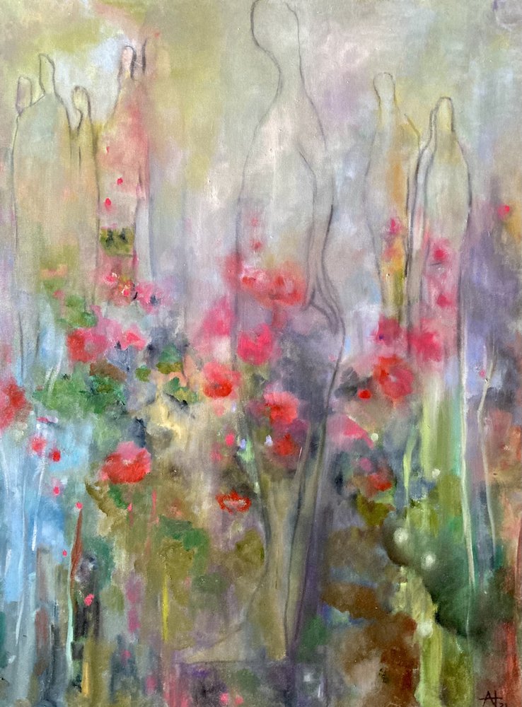 Bloeiende bloemenfiguren door Alexandra Higgins