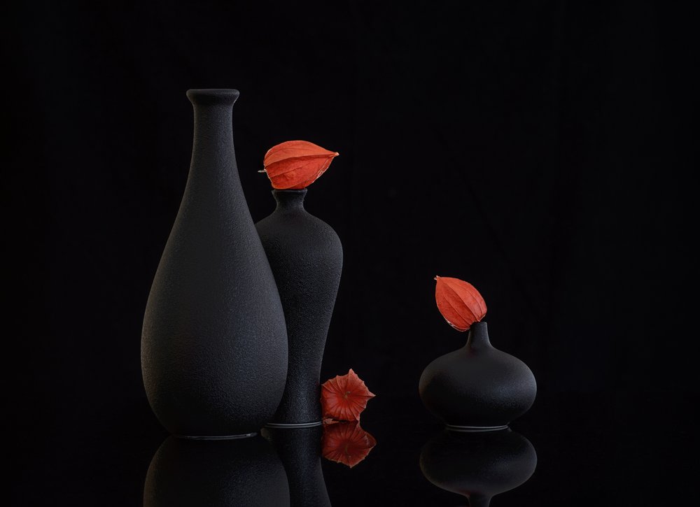 Stilleven met oranje physalis door Alice Sheng