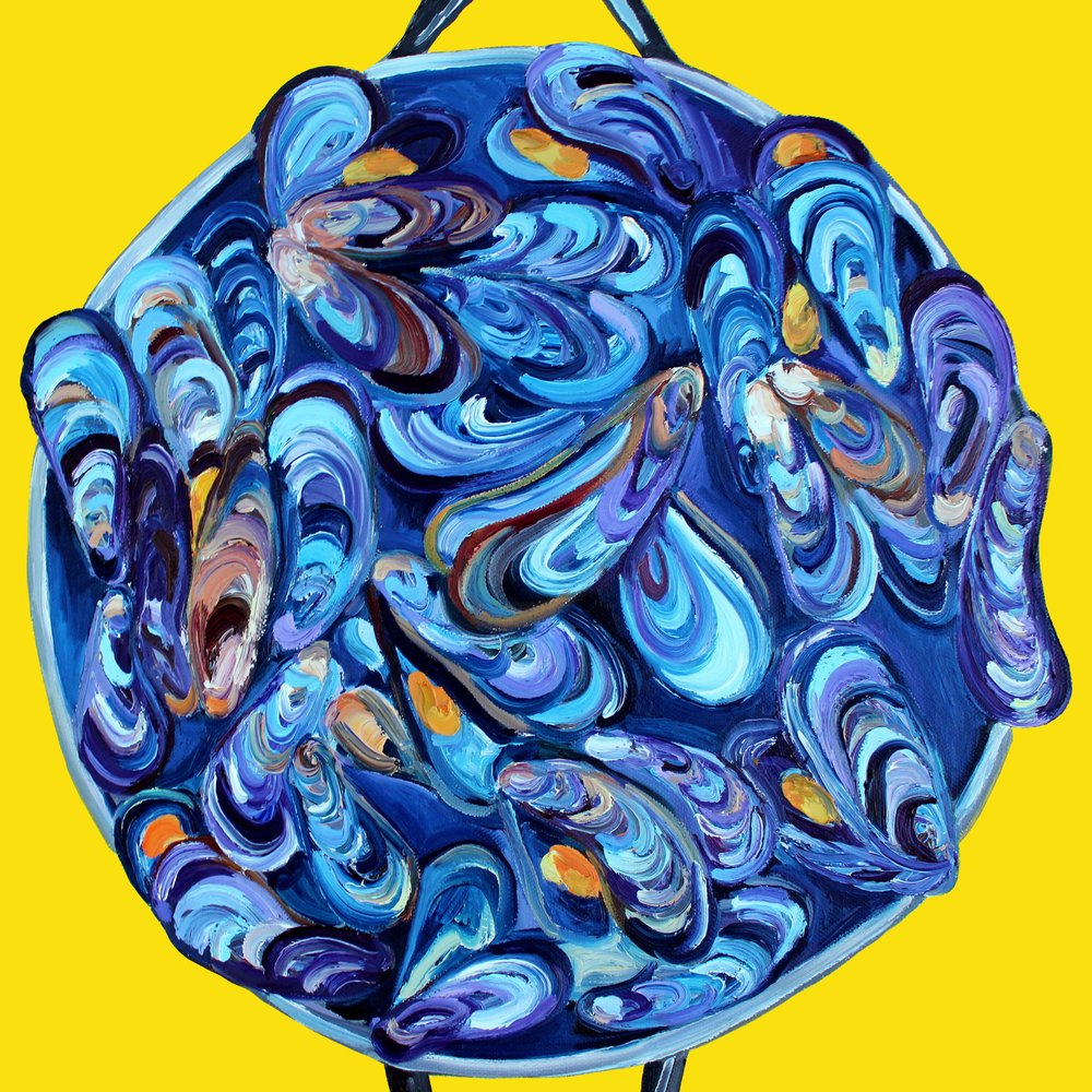 Levendige blauwe mosselen door Alice Straker