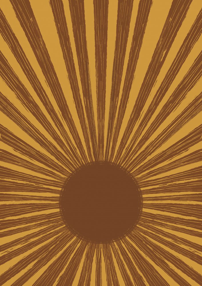 Retro Golden Sunburst door Aliya Putrus