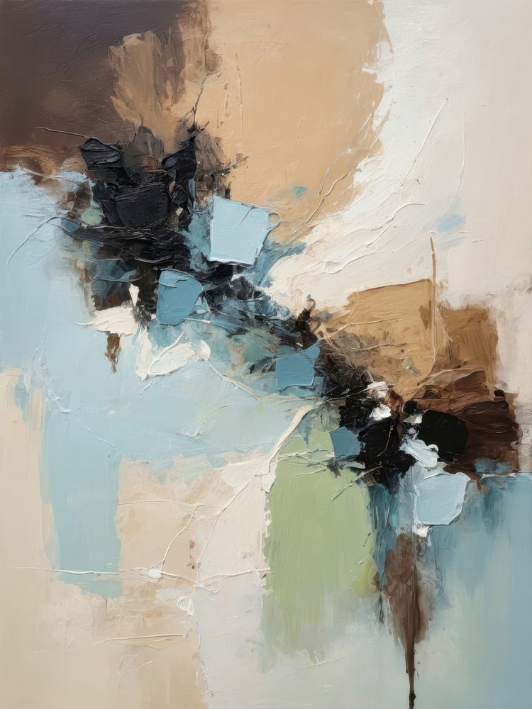 Aardse blauwe abstracte vormen door Alpenglow Workshop