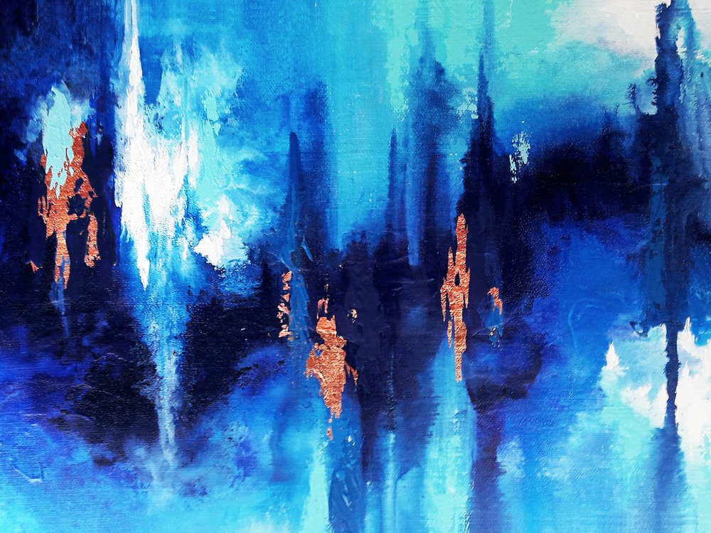 Blauw koper, abstracte stroming door Alyson Storms