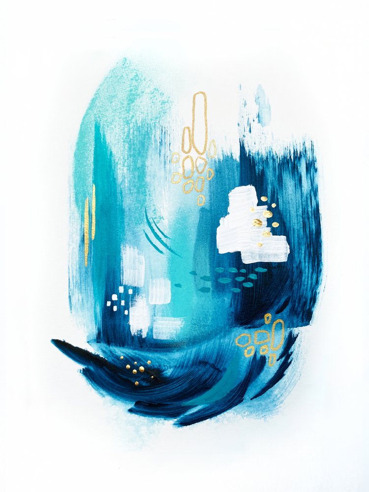 Fluid Aqua Gold-uurwerk door Alyson Storms