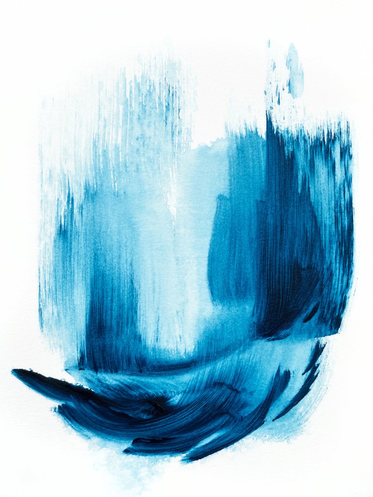 Vloeibaar blauw abstract door Alyson Storms