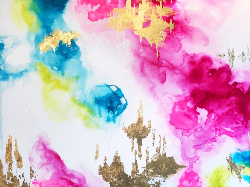 Goudroze blauwe inkt door Alyson Storms