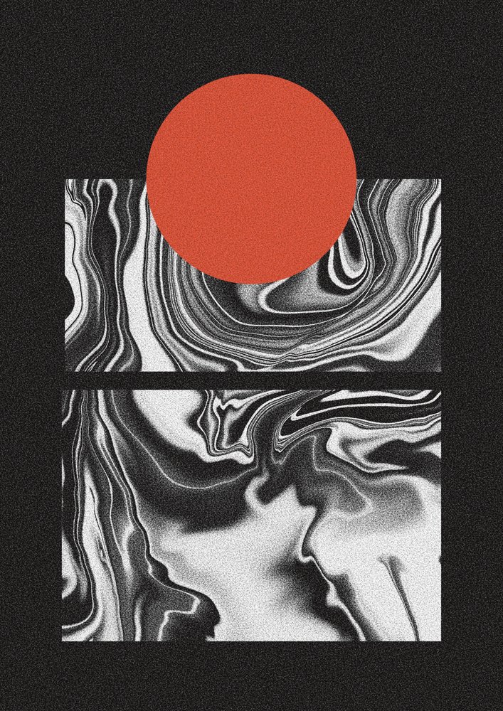 Red Sun Marble Flow door Amy Louise Baker