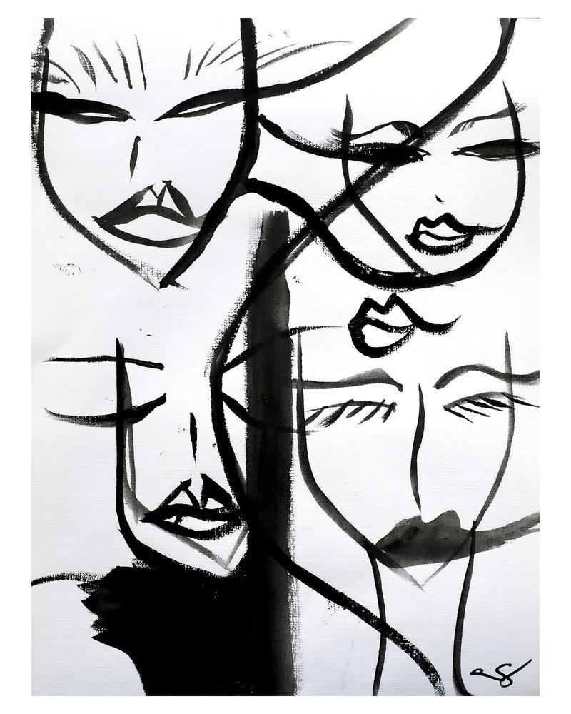 Abstract: Vrouwengezichten door Amy Straley