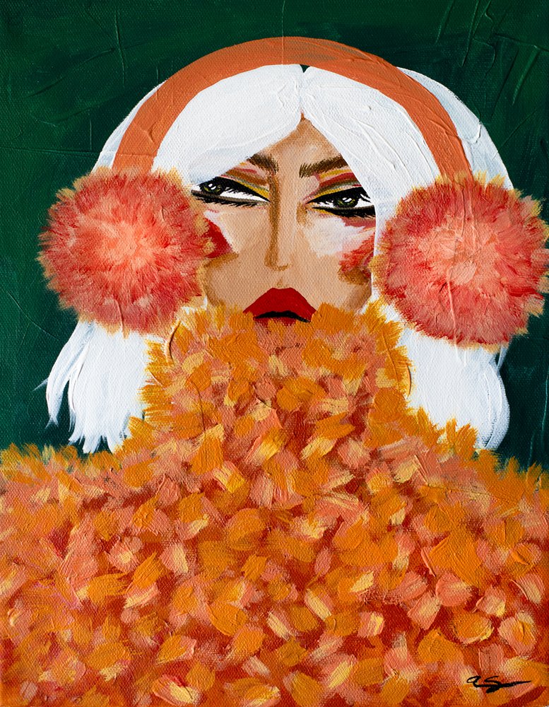 Glamoureuze oranje oorkappen door Amy Straley