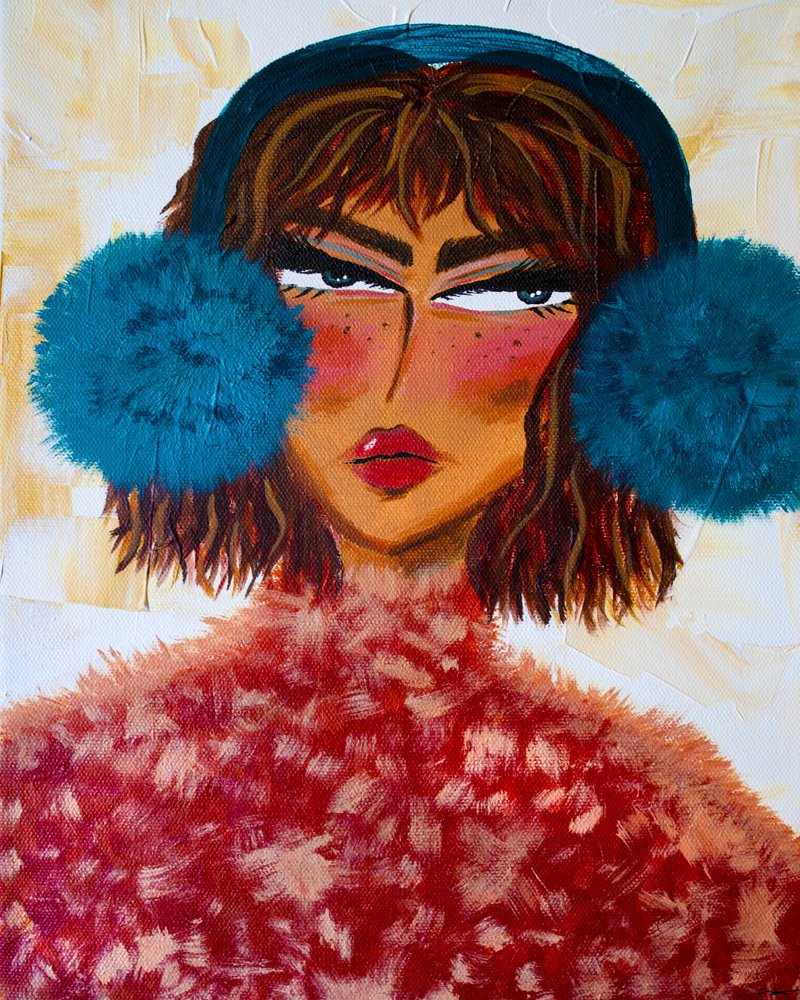 Portret van Sassy met oorkappen door Amy Straley