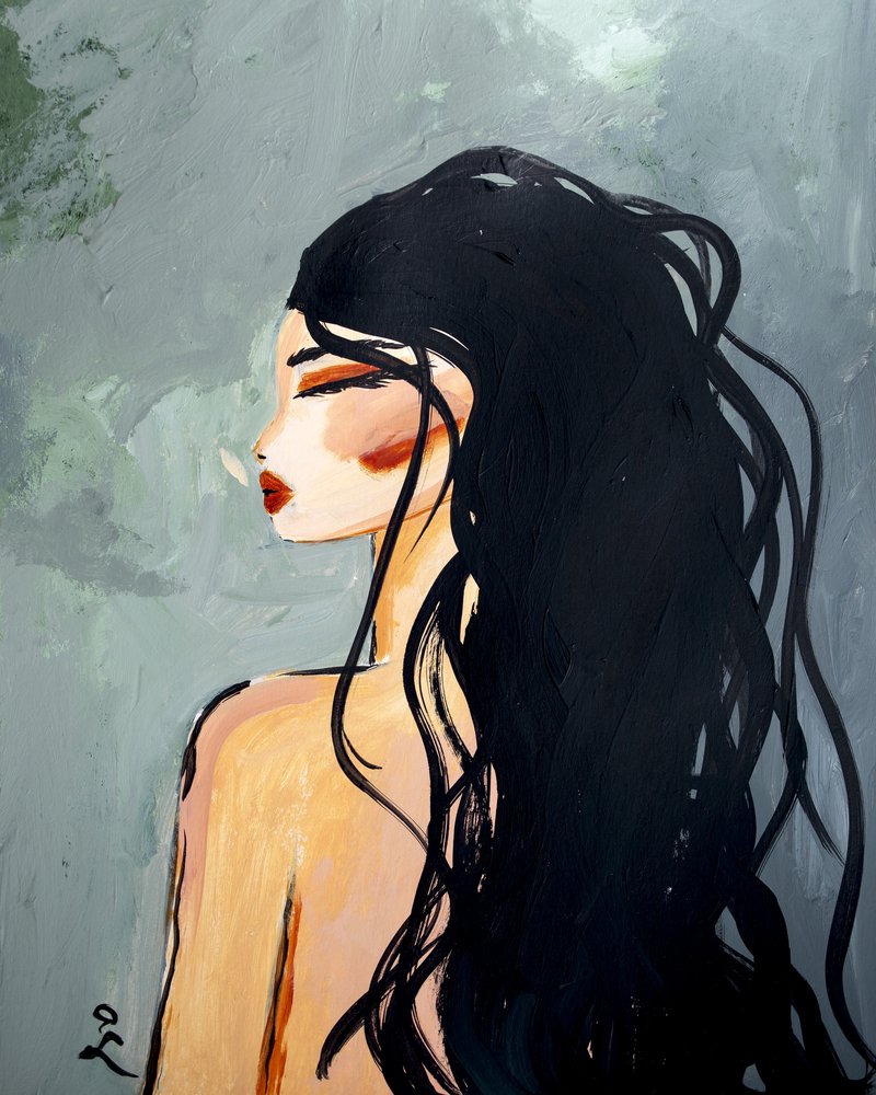 Profiel van een serene vrouw door Amy Straley