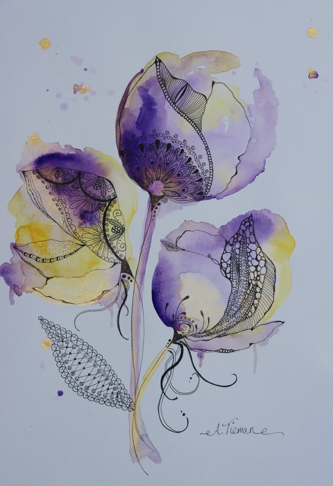 Elegante bloemen in aquarelstijl door Amy Tieman