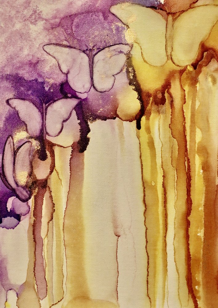 Vloeibare gouden vlinders door Amy Tieman