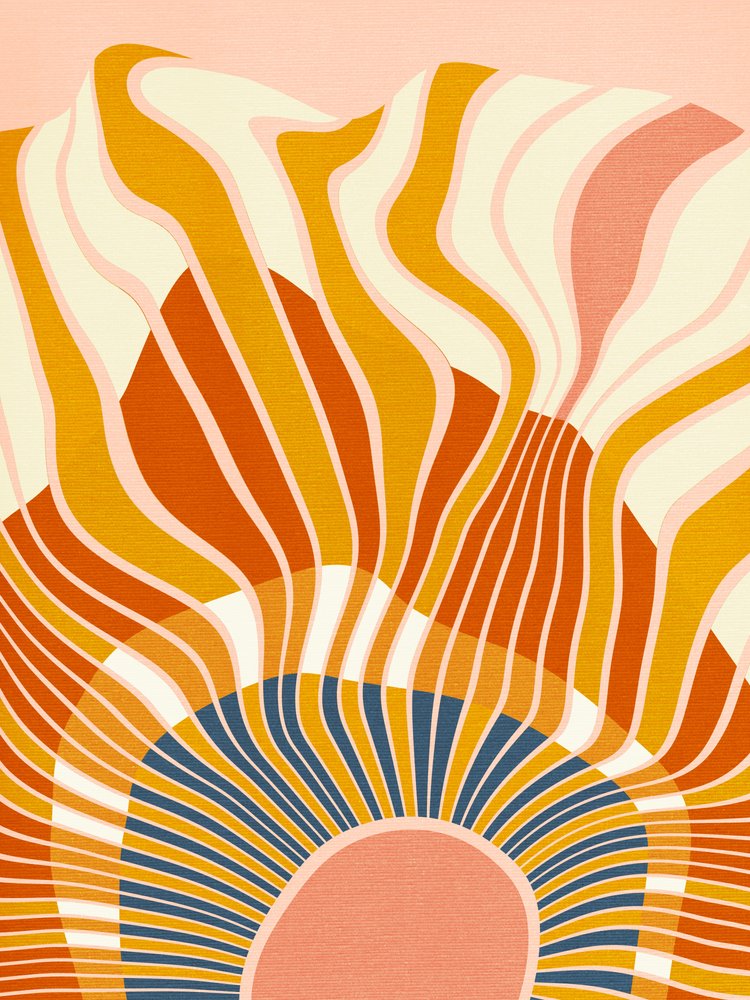 Rainbow Plus Shapes  Blauw Mosterd12 door Ana Rut Bre