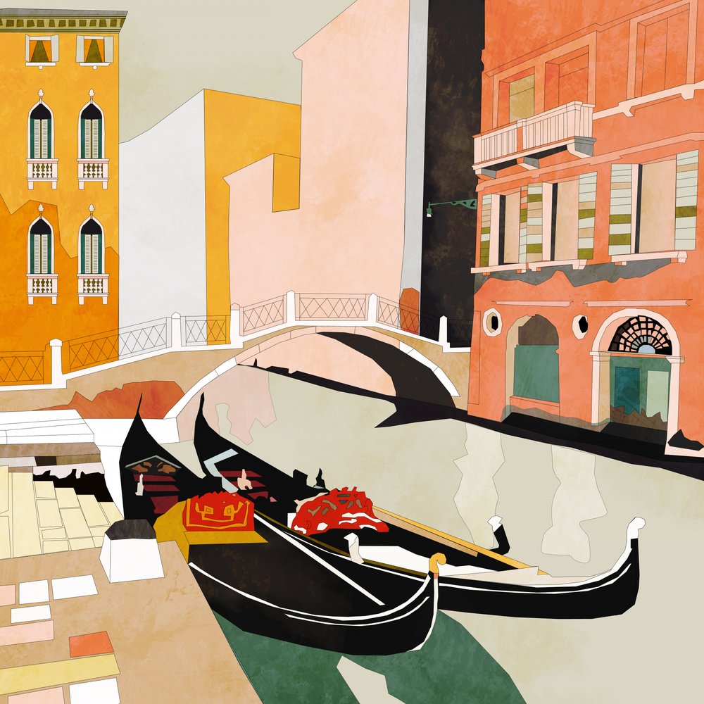 Gondels in Venetië door Ana Rut Bre